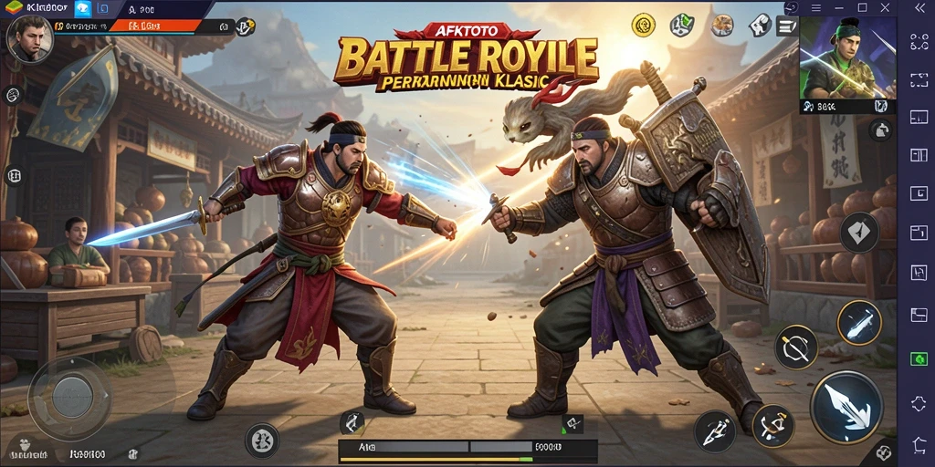 Tangkapan layar menunjukkan aksi mendebarkan dalam permainan Battle Royale.