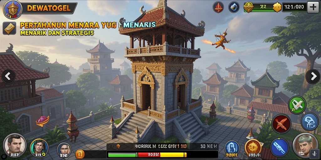 Tampilan gameplay menawan dari DEWATOGEL di Tower Defense.