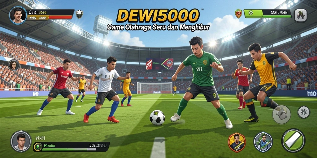 Screenshot gameplay DEWI5000 yang menunjukkan aksi olahraga yang mendebarkan.