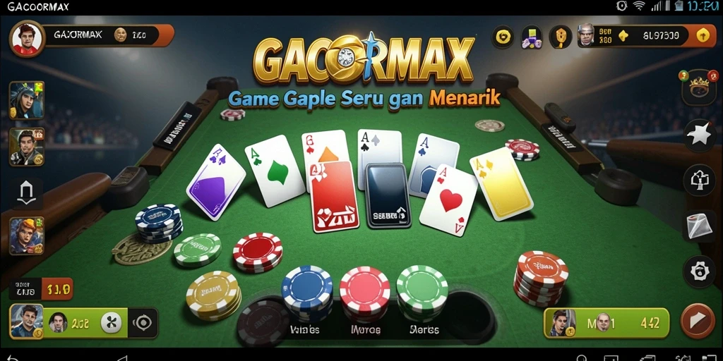 Tampilan gameplay menarik dengan suasana bermain gaple yang seru.
