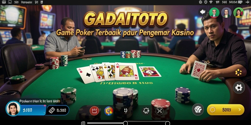 Tampilan permainan Poker di GADAITOTO yang menarik dan interaktif.