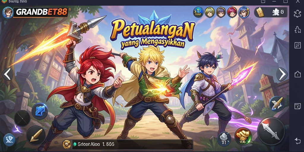 Tampilan gameplay menampilkan aksi seru dalam dunia Anime.
