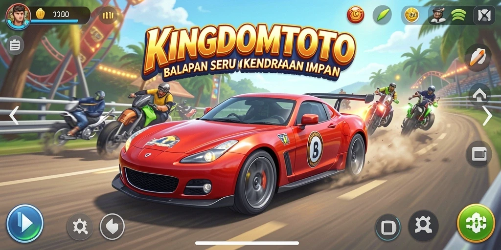 Tampilan gameplay balapan yang mendebarkan di KINGDOMTOTO.