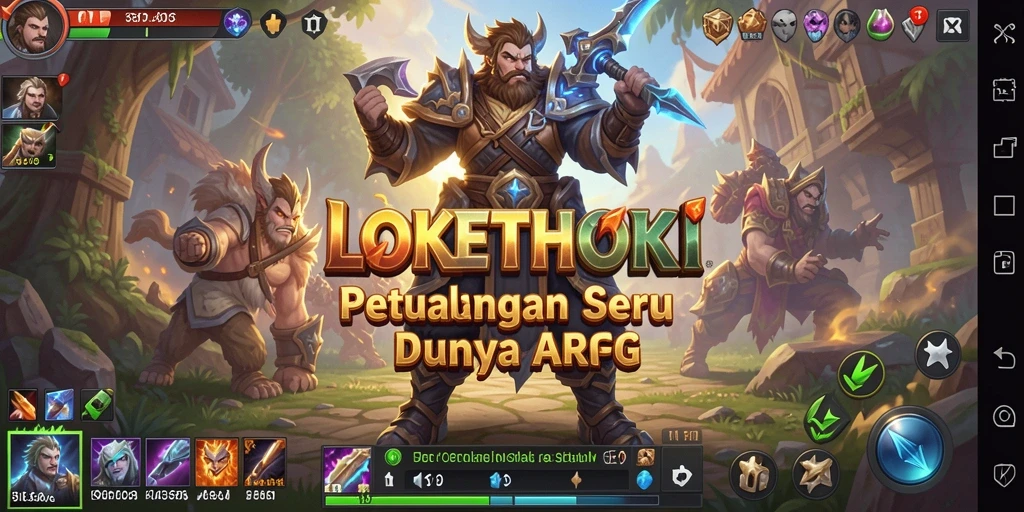 Tangkapan layar LOKETHOKI menampilkan aksi pertarungan yang mendebarkan dalam dunia fantasi.