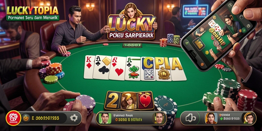 Tampilan gameplay LUCKYTOPIA yang menarik dan seru.