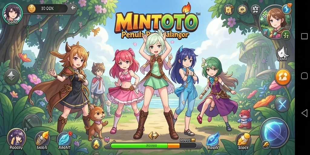 Tampilan gameplay menawan dari MINTOTO dengan karakter Anime yang ikonik.