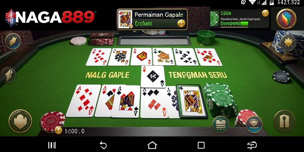 Tampilan gameplay seru NAGA889 saat bermain Gaple dengan teman.