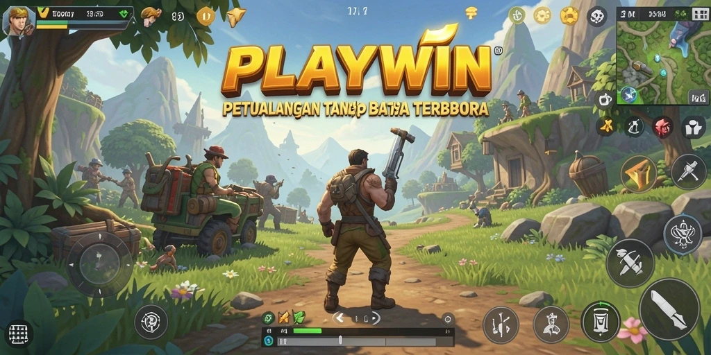 Screenshot menunjukkan pemain menjelajahi hutan lebat dalam Open World.