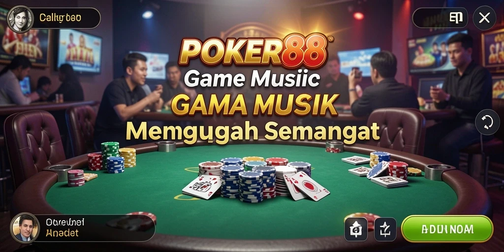 Tampilan antarmuka POKER88 yang dinamis dan penuh warna saat bermain musik.