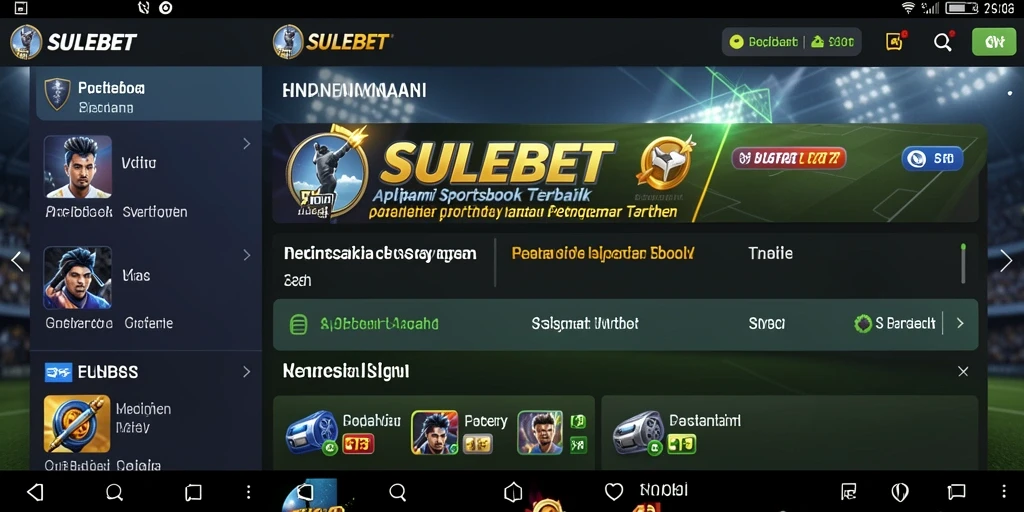 Tampilan screenshot gameplay SULEBET dengan berbagai opsi taruhan olahraga.