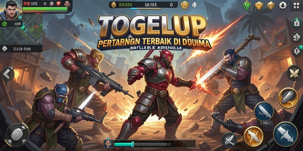 Screenshot menampilkan aksi seru di arena Battle Royale TOGELUP.
