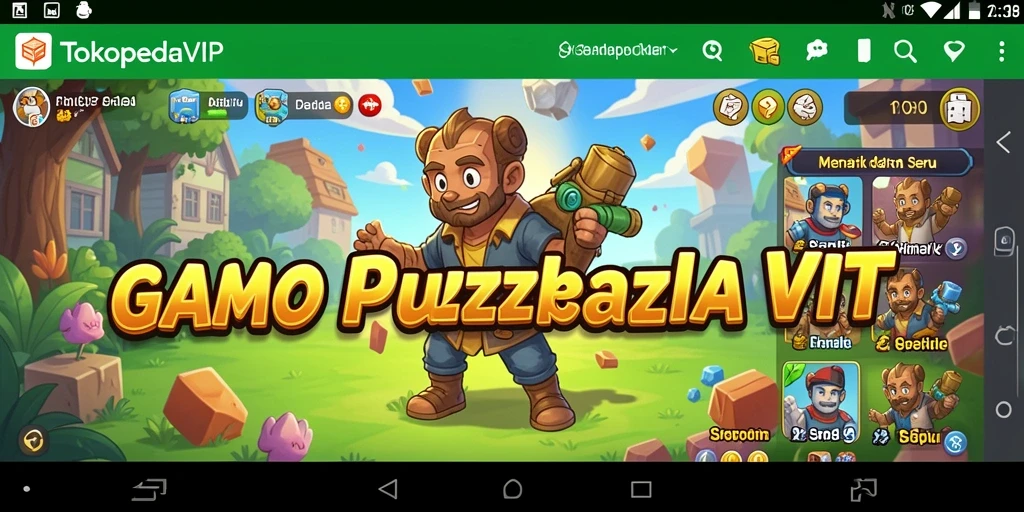 Tampilan gameplay seru dari TOKOPEDIAVIP dengan puzzle yang menantang.