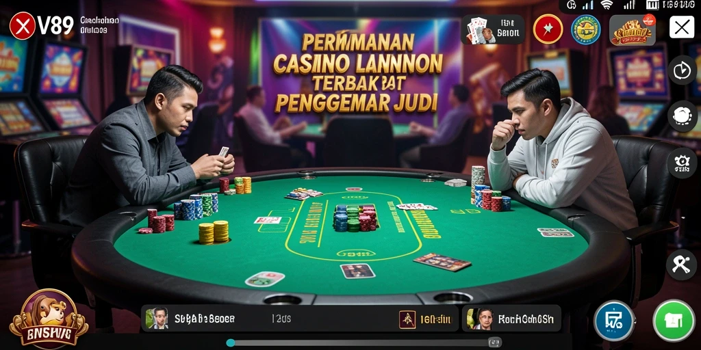 Screenshot V89 menampilkan dealer langsung dalam sesi permainan Live Casino.